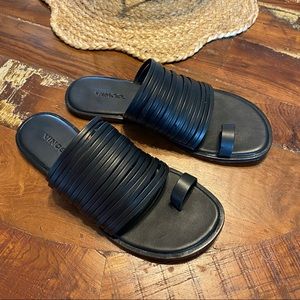 Vince Penrose Toe Loop Sandals Black Size 7.5